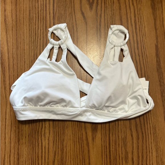 NWT Becca Color Code Skylar Halter Bikini Swim Top White Size L - Picture 4 of 7